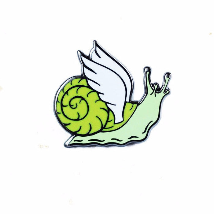 Winged Snail Enamel Pin