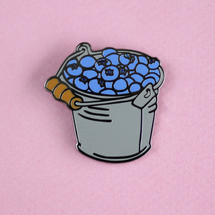 Blueberry Bucket Enamel Pin