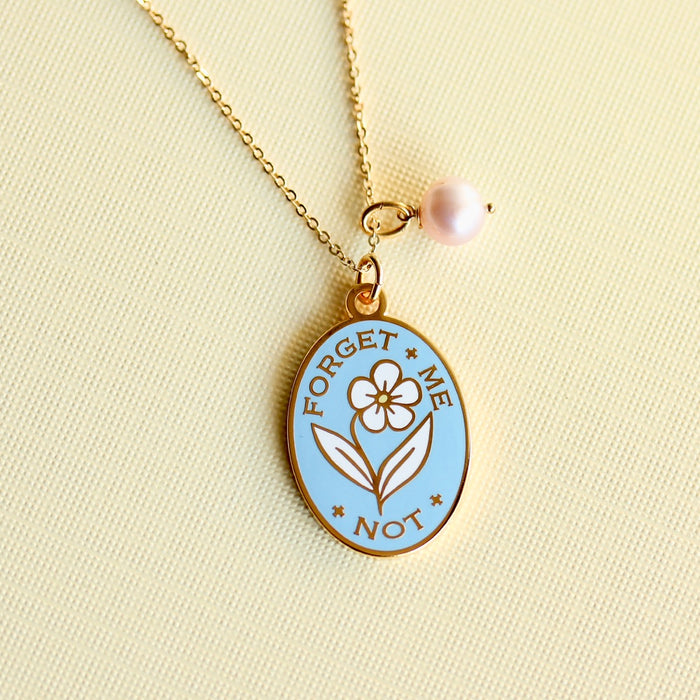 Forget Me Not Necklace - Blue