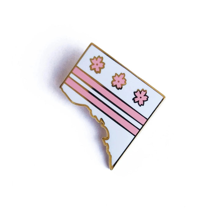 Cherry Blossom Flag Enamel Pin